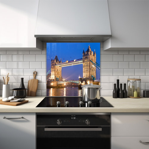 Tower Bridge in London brilliantly lit up at night.