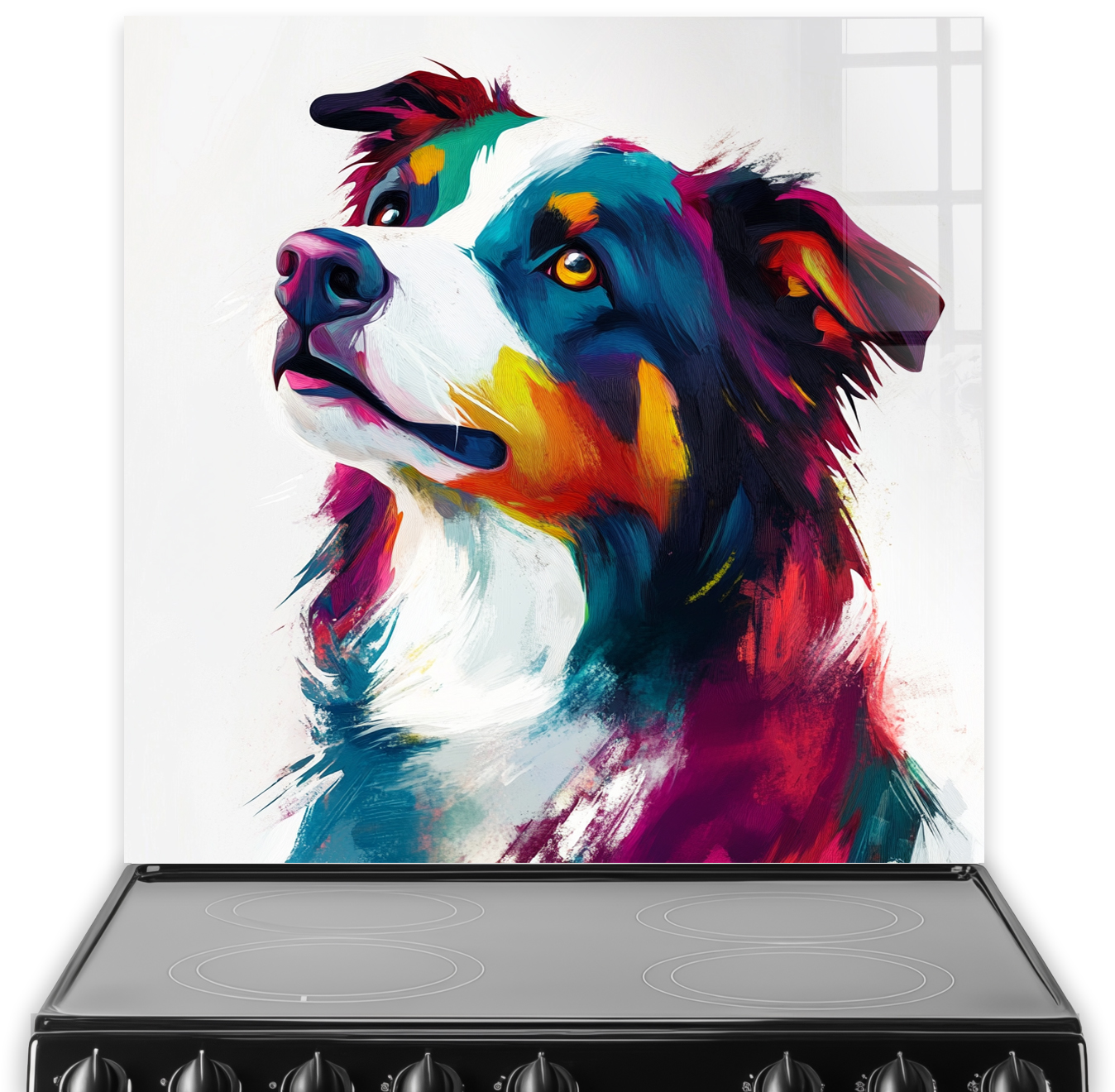 Vibrant Collie Art Printed Splashback | VividSplashbacks