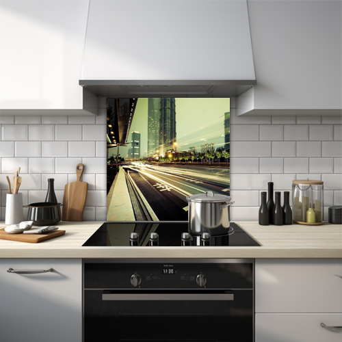 Timelapse of a busy road near Jin Mao Tower glass splashback.