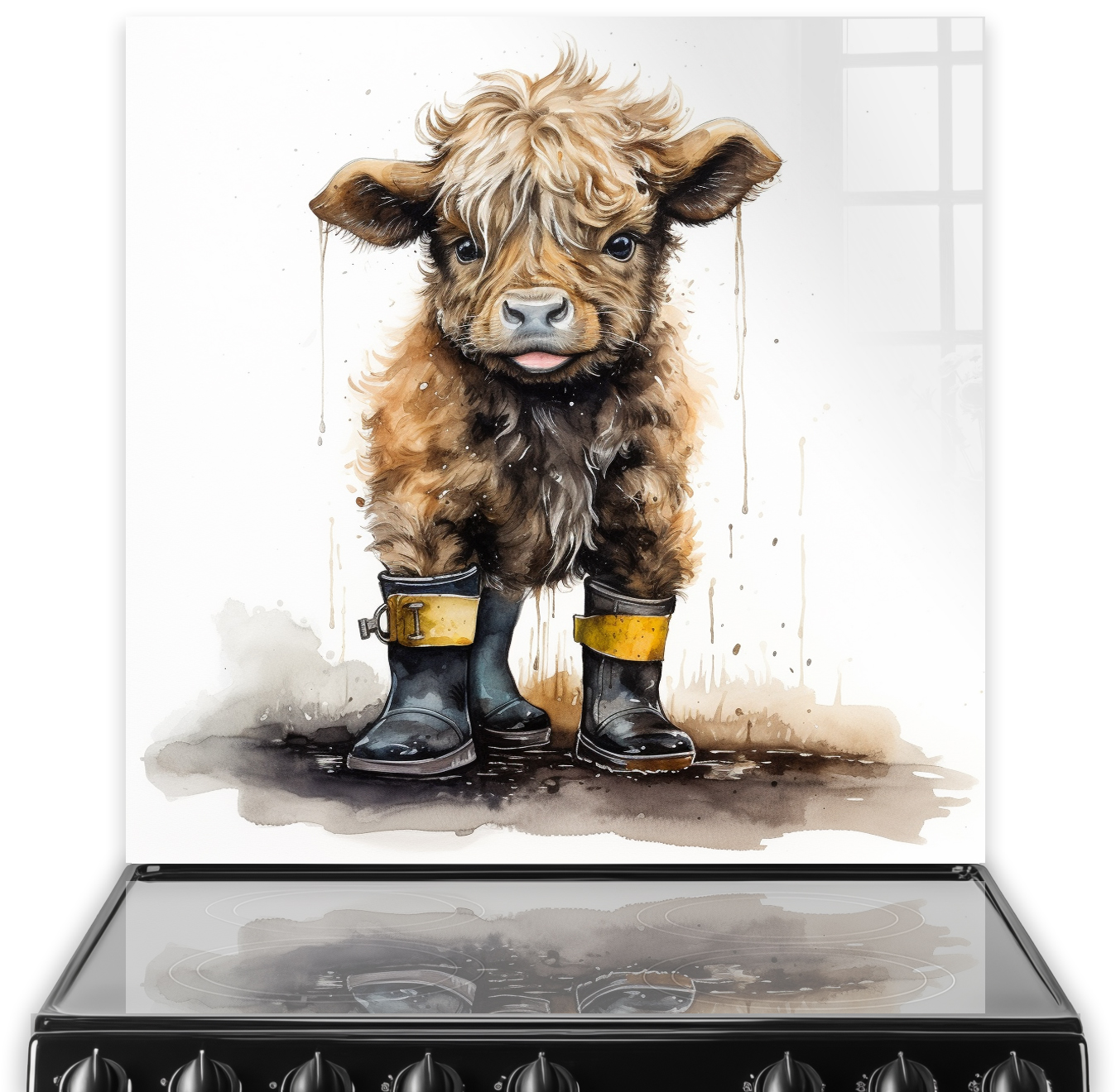 Brodie Muddy Highland Calf Printed Splashback | VividSplashbacks