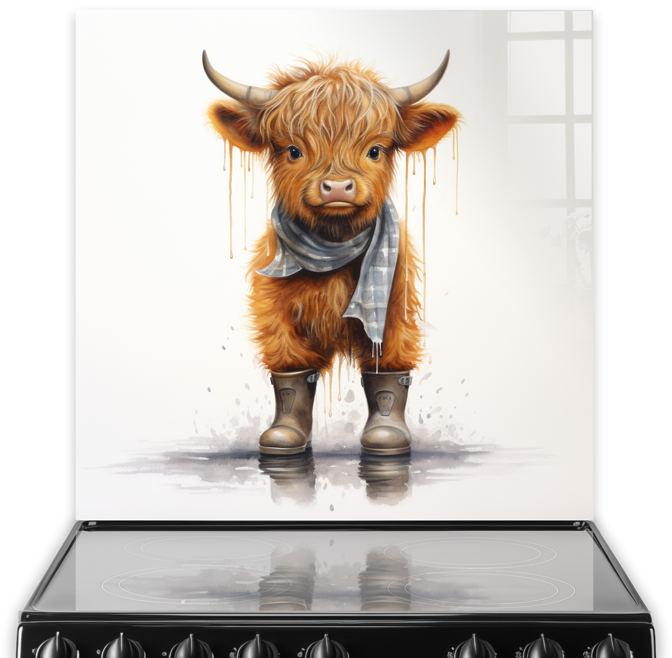 Alasdair the Highland Calf Printed Splashback | VividSplashbacks
