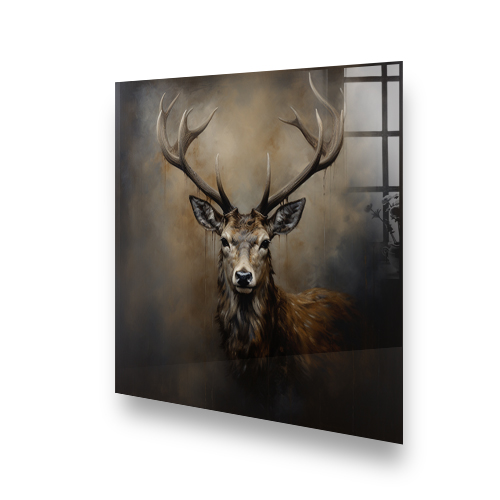 Xavier the Stag in the soft dawn light printed splashback Side View