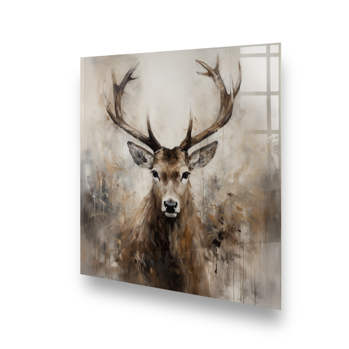 Elliott the Stag with an autumn whisper printed glass splashback Side View