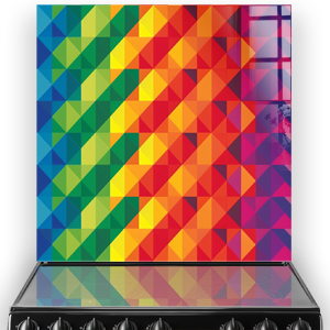 Vivid geometric pattern of colourful triangles creating a prism effect for decorative art thumbnail