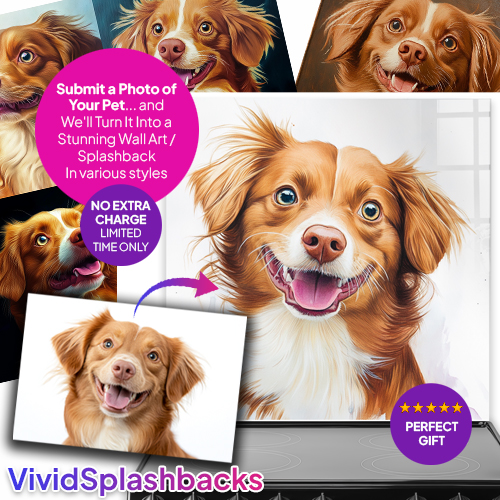 Create your own dog custom art splashback